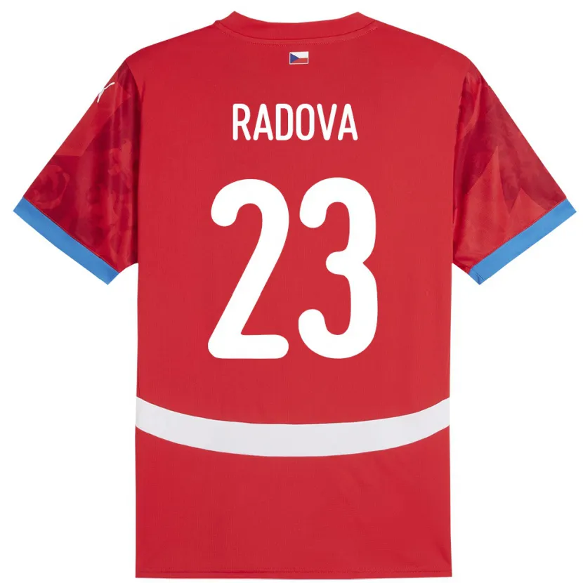 Danxen Homme Maillot Tchéquie Michaela Radová #23 Rouge Tenues Domicile 24-26 T-Shirt