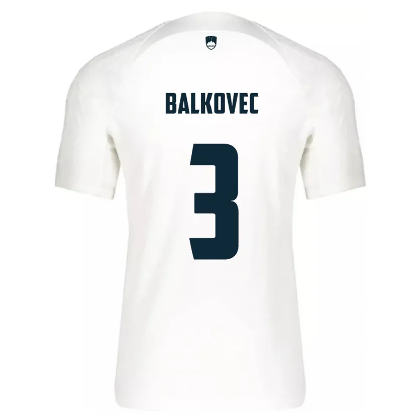 Danxen Homme Maillot Slovénie Jure Balkovec #3 Blanc Tenues Domicile 24-26 T-Shirt
