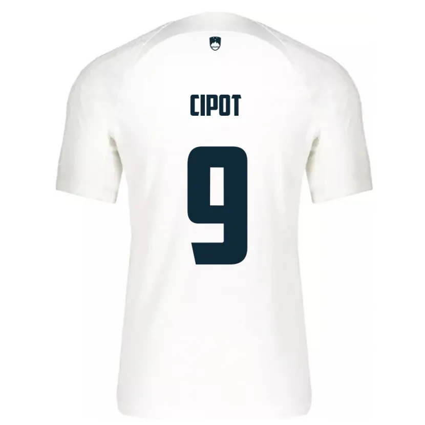 Danxen Homme Maillot Slovénie Tio Cipot #9 Blanc Tenues Domicile 24-26 T-Shirt