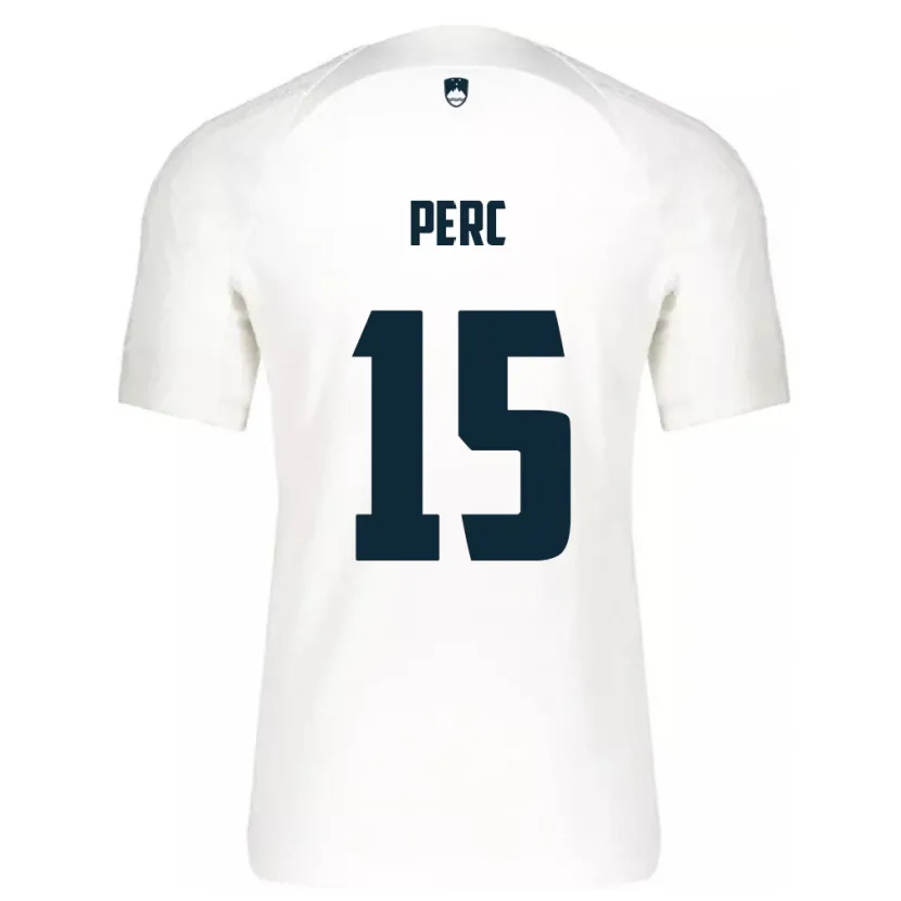 Danxen Homme Maillot Slovénie Nick Perc #15 Blanc Tenues Domicile 24-26 T-Shirt