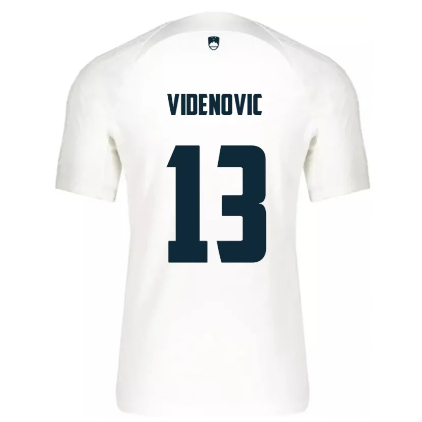 Danxen Homme Maillot Slovénie Denis Videnovic #13 Blanc Tenues Domicile 24-26 T-Shirt