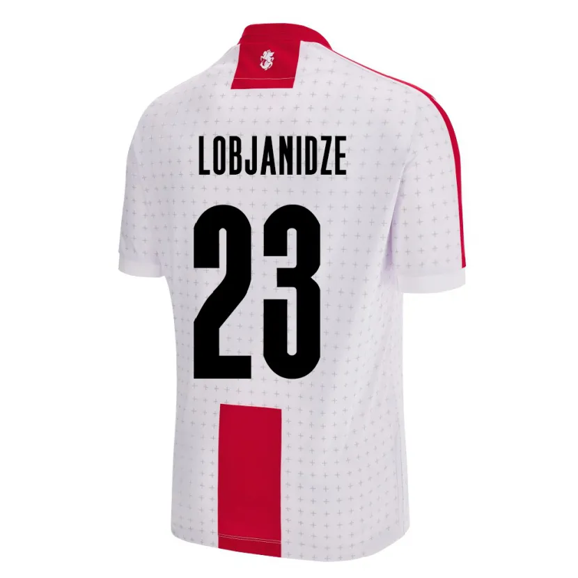 Danxen Homme Maillot Géorgie Saba Lobjanidze #23 Blanc Tenues Domicile 24-26 T-Shirt