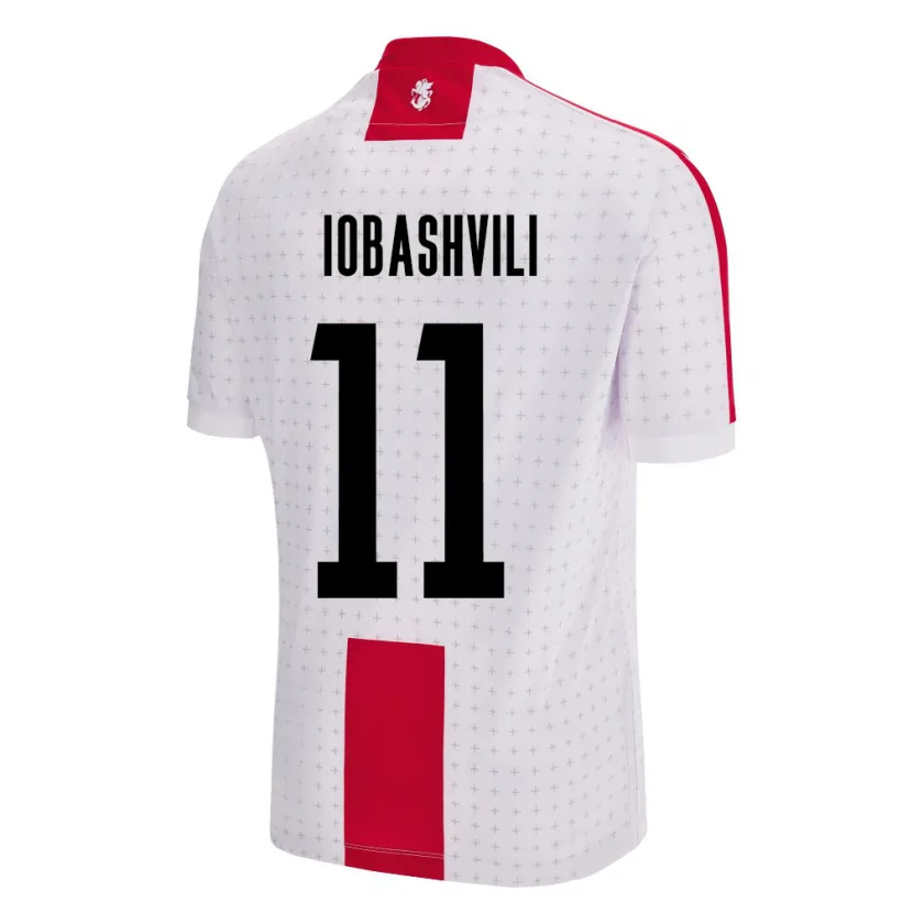 Danxen Homme Maillot Géorgie Jaduli Iobashvili #11 Blanc Tenues Domicile 24-26 T-Shirt