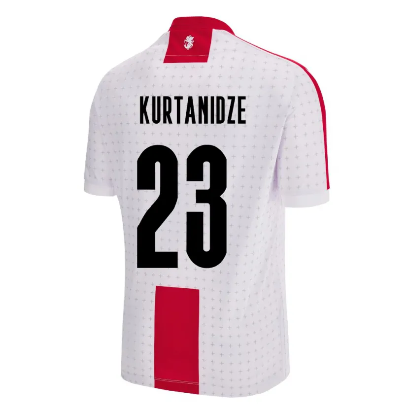 Danxen Homme Maillot Géorgie Revaz Kurtanidze #23 Blanc Tenues Domicile 24-26 T-Shirt