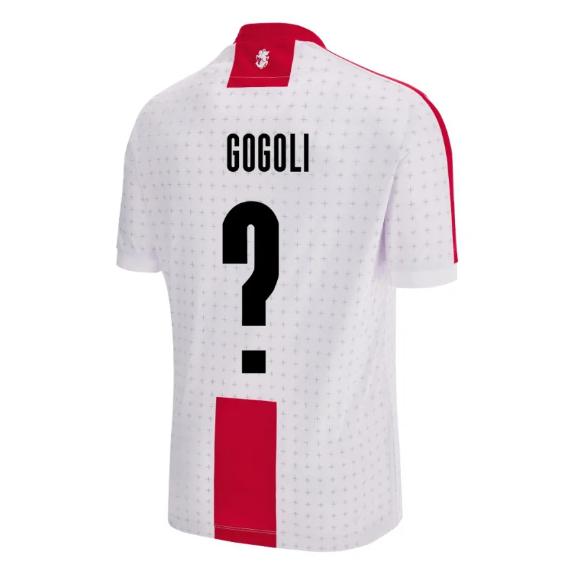 Danxen Homme Maillot Géorgie Dachi Gogoli #0 Blanc Tenues Domicile 24-26 T-Shirt