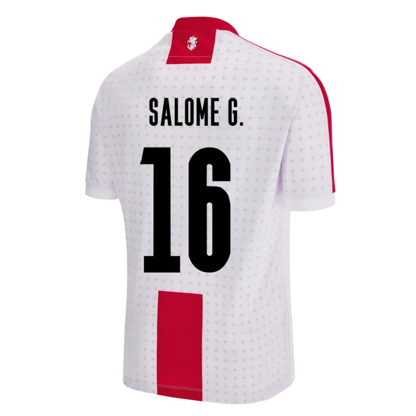 Danxen Homme Maillot Géorgie Salome Gasviani #16 Blanc Tenues Domicile 24-26 T-Shirt