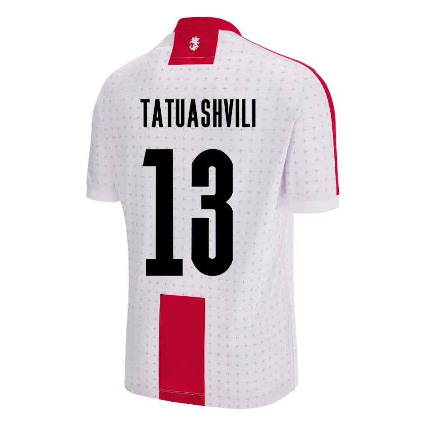 Danxen Homme Maillot Géorgie Tamar Tatuashvili #13 Blanc Tenues Domicile 24-26 T-Shirt