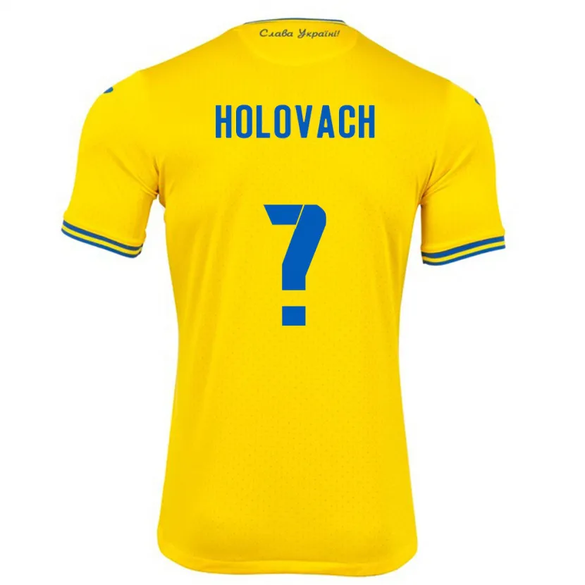 Danxen Homme Maillot Ukraine Viktoriya Holovach #0 Jaune Tenues Domicile 24-26 T-Shirt