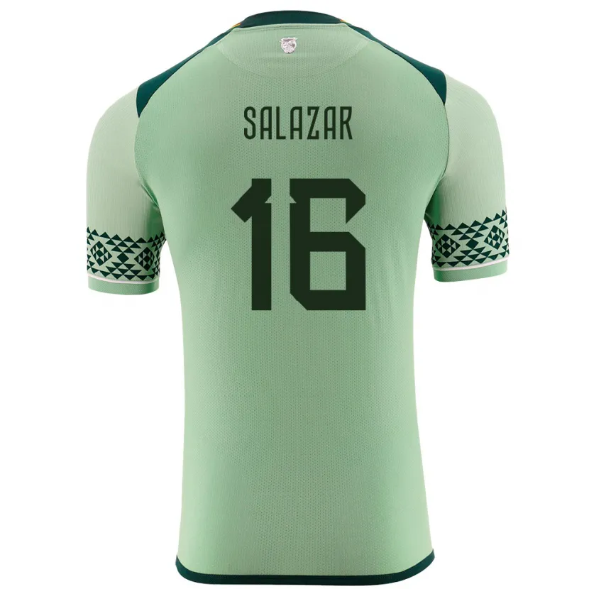 Danxen Homme Maillot Bolivie Marco Salazar #16 Vert Clair Tenues Domicile 24-26 T-Shirt