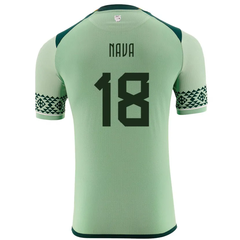 Danxen Homme Maillot Bolivie Fernando Nava #18 Vert Clair Tenues Domicile 24-26 T-Shirt