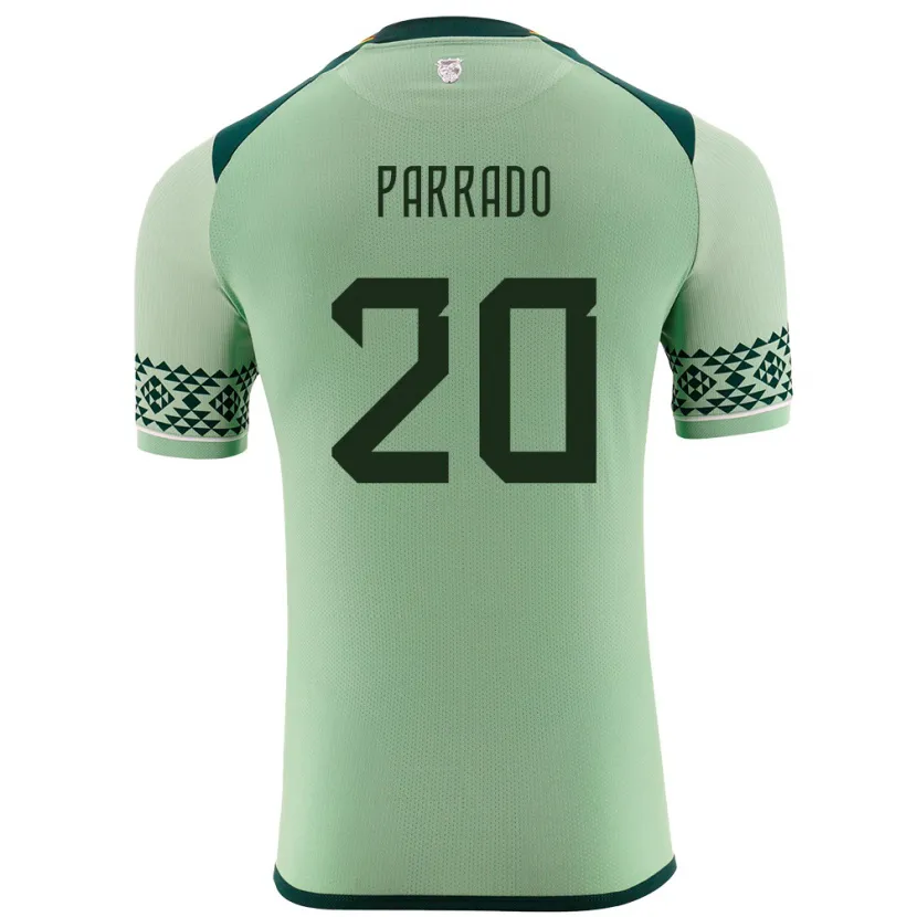 Danxen Homme Maillot Bolivie Diego Parrado #20 Vert Clair Tenues Domicile 24-26 T-Shirt