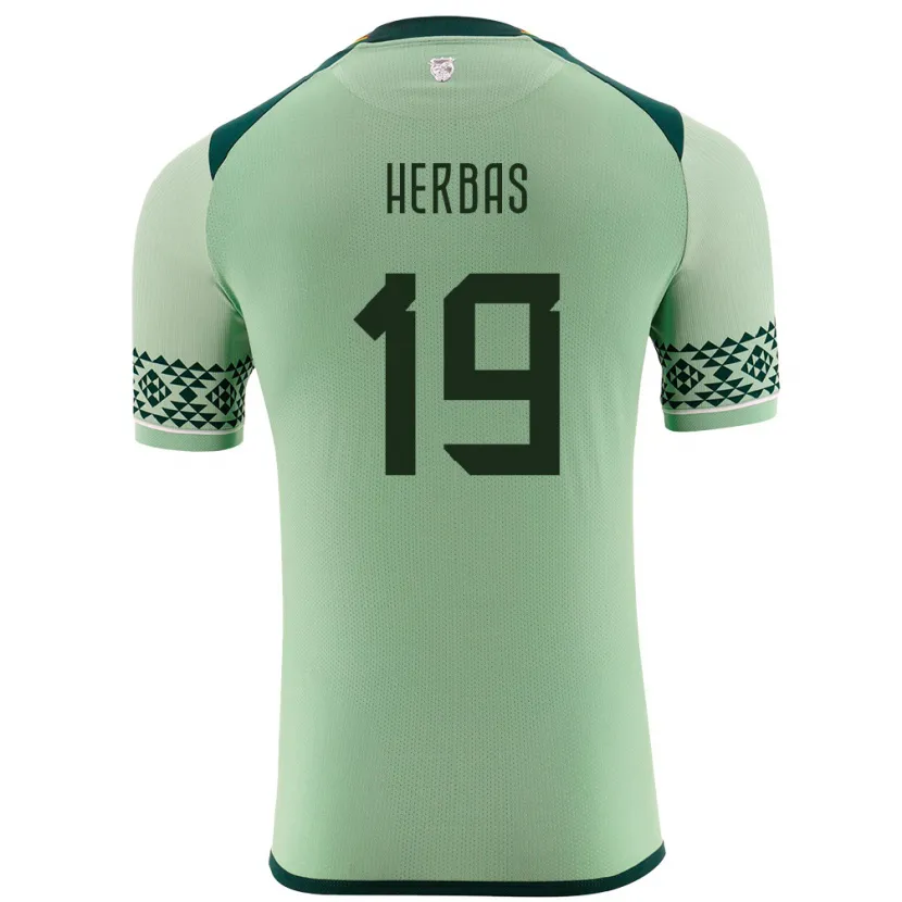 Danxen Homme Maillot Bolivie Alan Herbas #19 Vert Clair Tenues Domicile 24-26 T-Shirt
