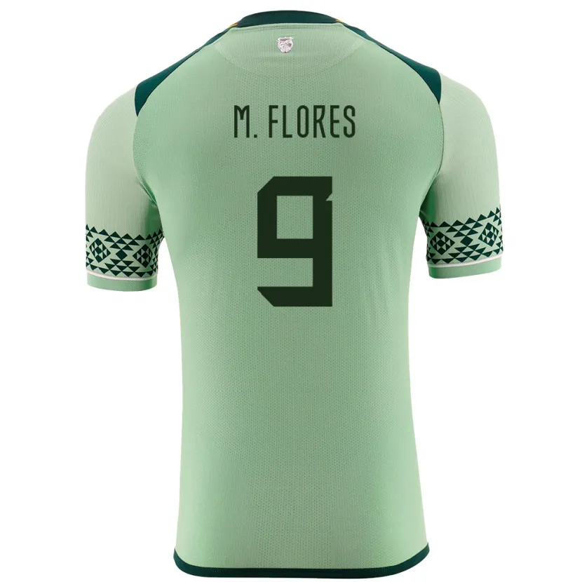 Danxen Homme Maillot Bolivie Marlene Flores #9 Vert Clair Tenues Domicile 24-26 T-Shirt