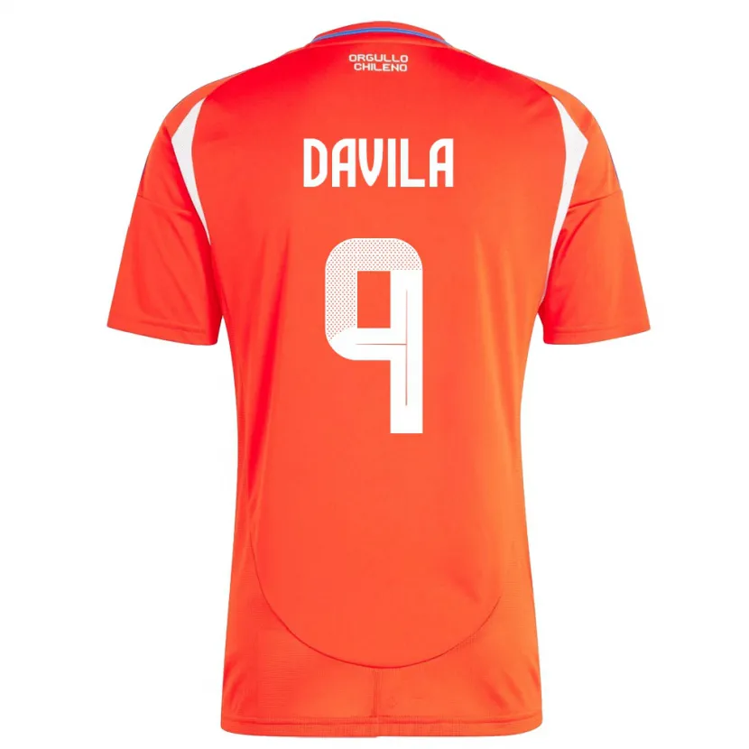 Danxen Homme Maillot Chili Víctor Dávila #9 Rouge Tenues Domicile 24-26 T-Shirt