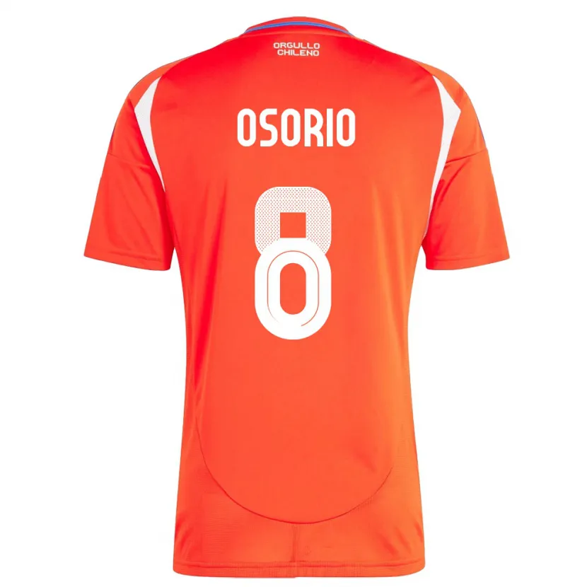 Danxen Homme Maillot Chili Darío Osorio #8 Rouge Tenues Domicile 24-26 T-Shirt