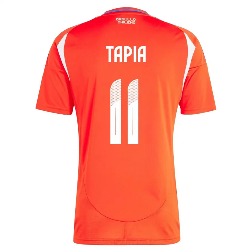 Danxen Homme Maillot Chili Gonzalo Tapia #11 Rouge Tenues Domicile 24-26 T-Shirt