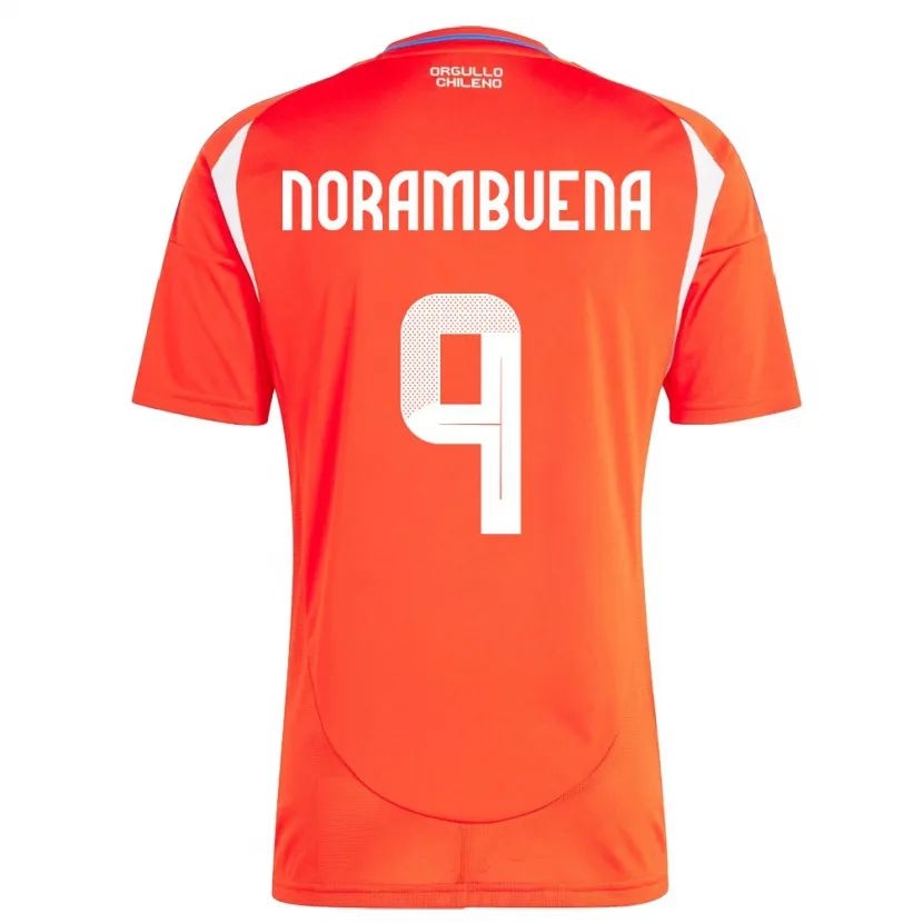 Danxen Homme Maillot Chili Gabriel Norambuena #9 Rouge Tenues Domicile 24-26 T-Shirt