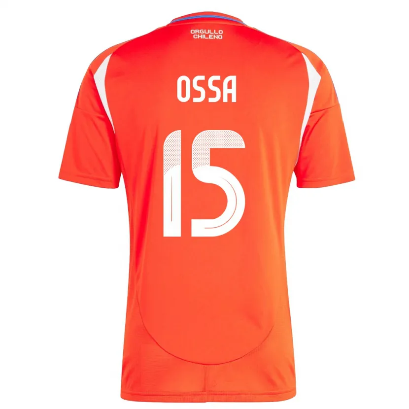 Danxen Homme Maillot Chili Diego Ossa #15 Rouge Tenues Domicile 24-26 T-Shirt