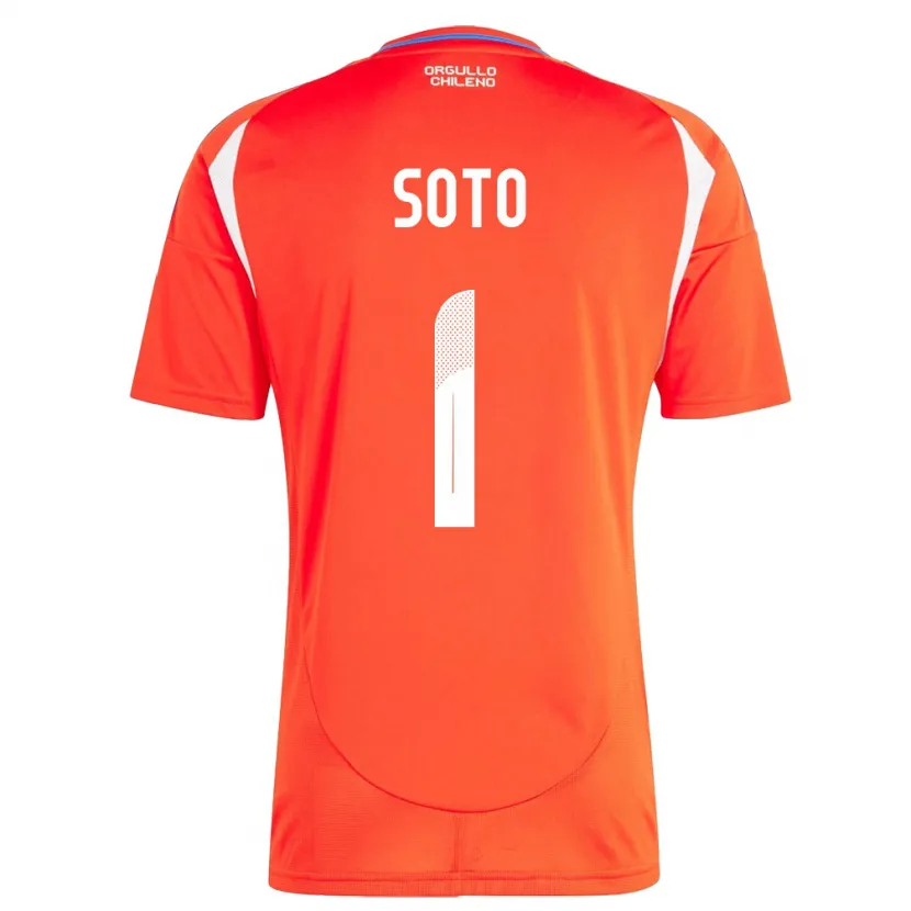 Danxen Homme Maillot Chili Fernando Soto #1 Rouge Tenues Domicile 24-26 T-Shirt