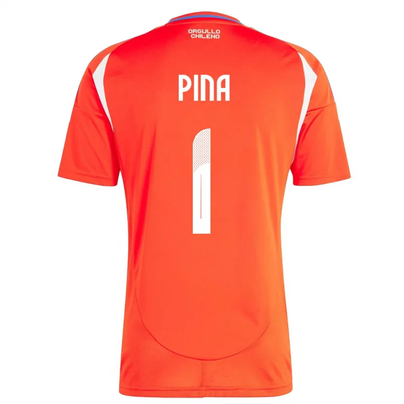 Danxen Homme Maillot Chili Cristóbal Piña #1 Rouge Tenues Domicile 24-26 T-Shirt