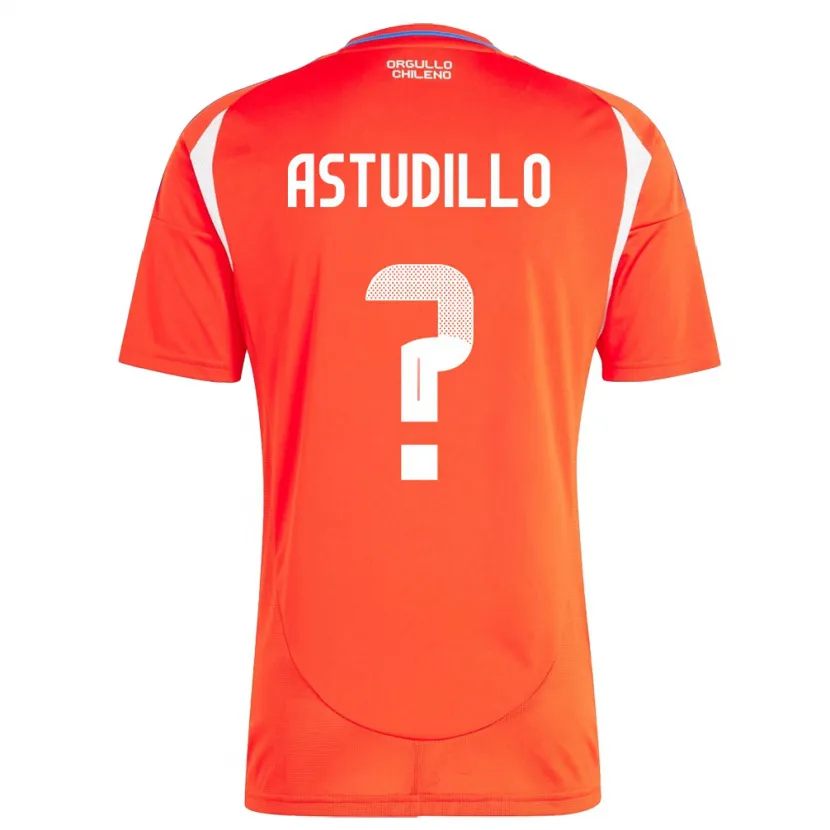 Danxen Homme Maillot Chili Jerall Astudillo #0 Rouge Tenues Domicile 24-26 T-Shirt