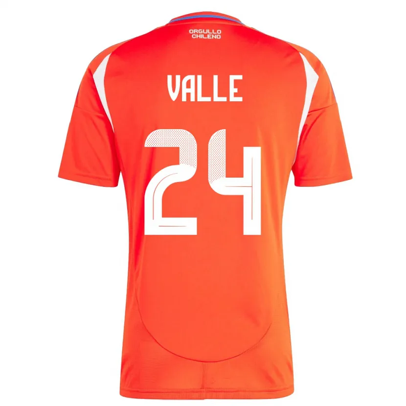 Danxen Homme Maillot Chili Alessandra Valle #24 Rouge Tenues Domicile 24-26 T-Shirt