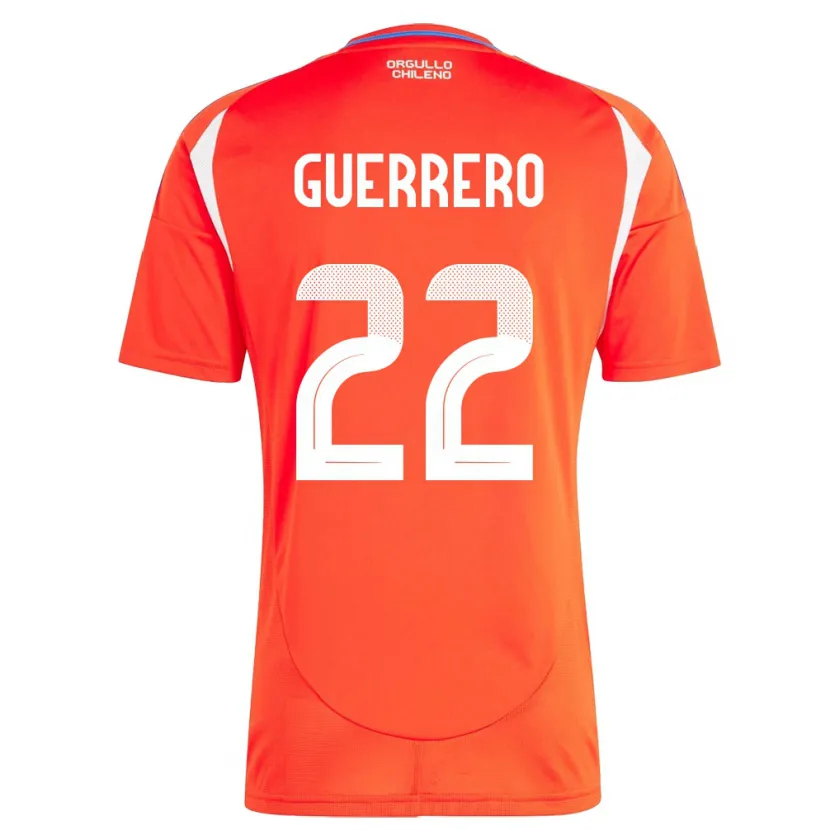 Danxen Homme Maillot Chili Kathalina Guerrero #22 Rouge Tenues Domicile 24-26 T-Shirt