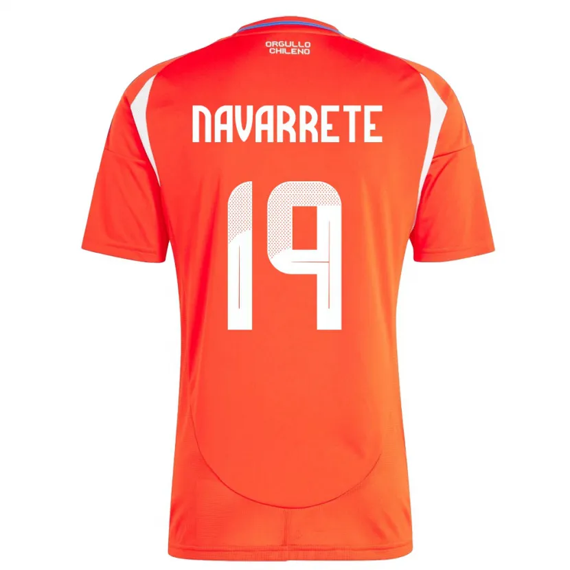 Danxen Homme Maillot Chili Valentina Navarrete #19 Rouge Tenues Domicile 24-26 T-Shirt