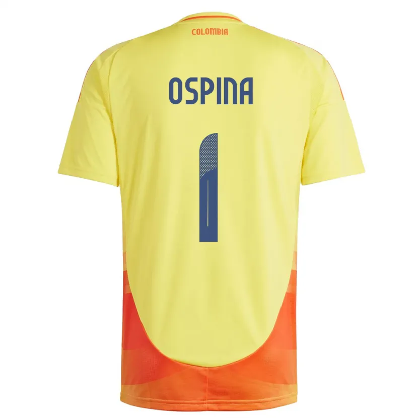 Danxen Homme Maillot Colombie David Ospina #1 Jaune Tenues Domicile 24-26 T-Shirt