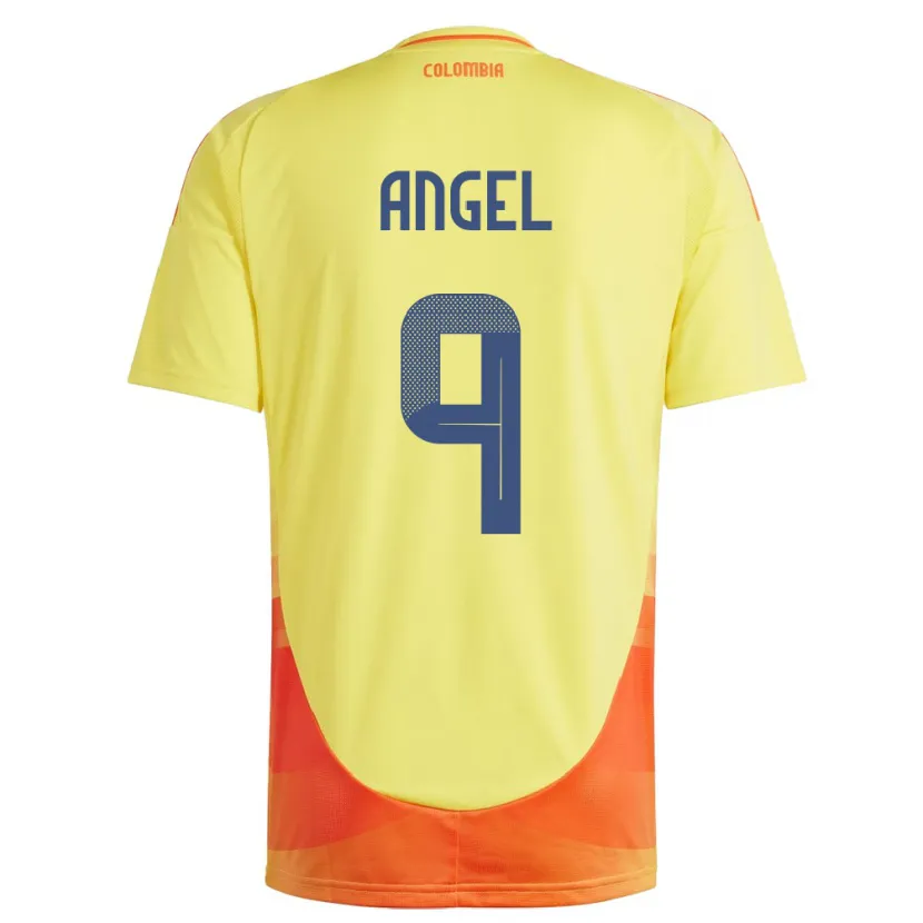 Danxen Homme Maillot Colombie Tomás Ángel #9 Jaune Tenues Domicile 24-26 T-Shirt