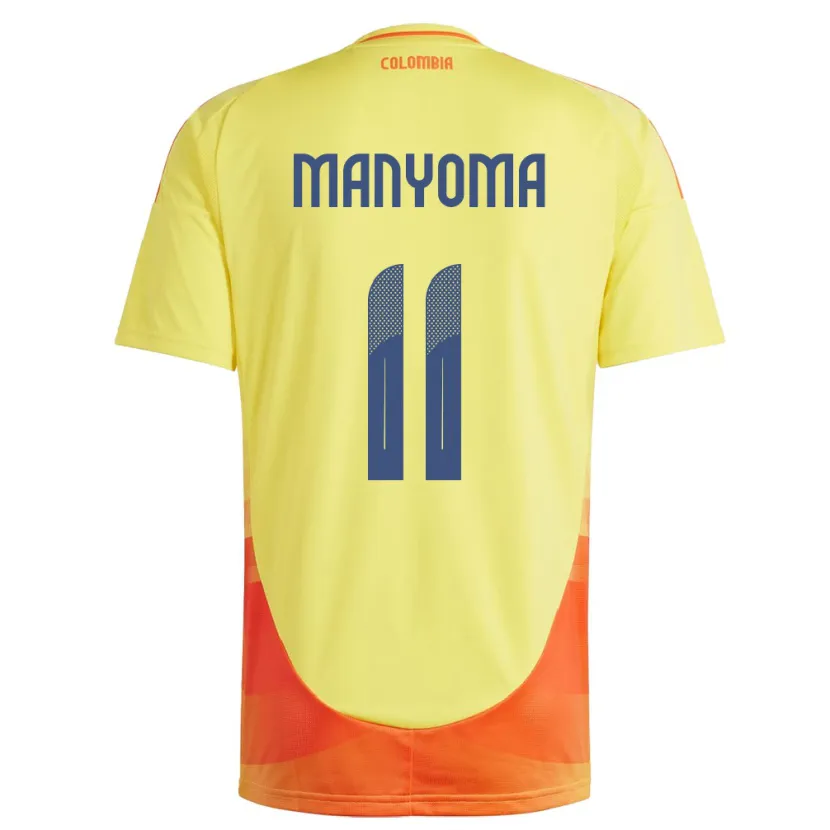 Danxen Homme Maillot Colombie Alexis Manyoma #11 Jaune Tenues Domicile 24-26 T-Shirt