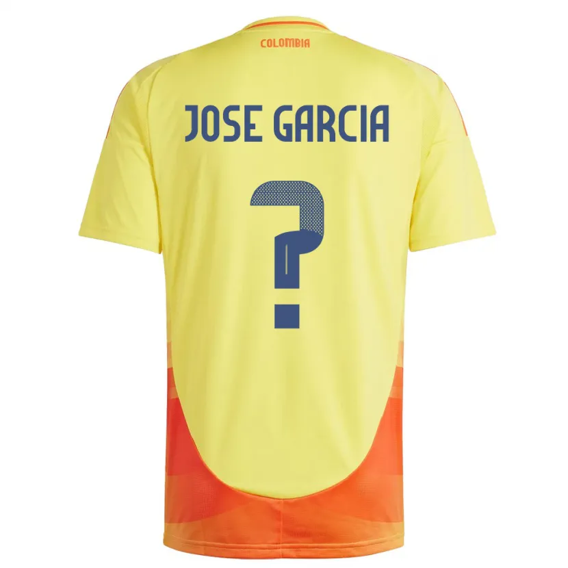 Danxen Homme Maillot Colombie José García #0 Jaune Tenues Domicile 24-26 T-Shirt