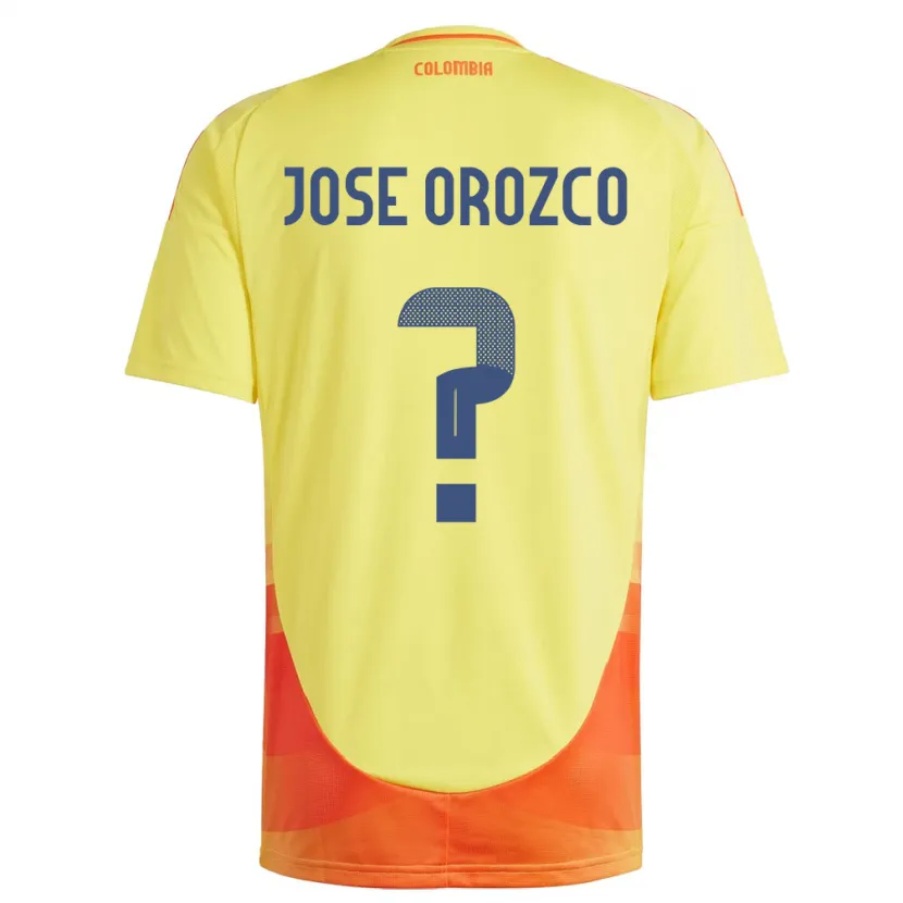 Danxen Homme Maillot Colombie Juan José Orozco #0 Jaune Tenues Domicile 24-26 T-Shirt
