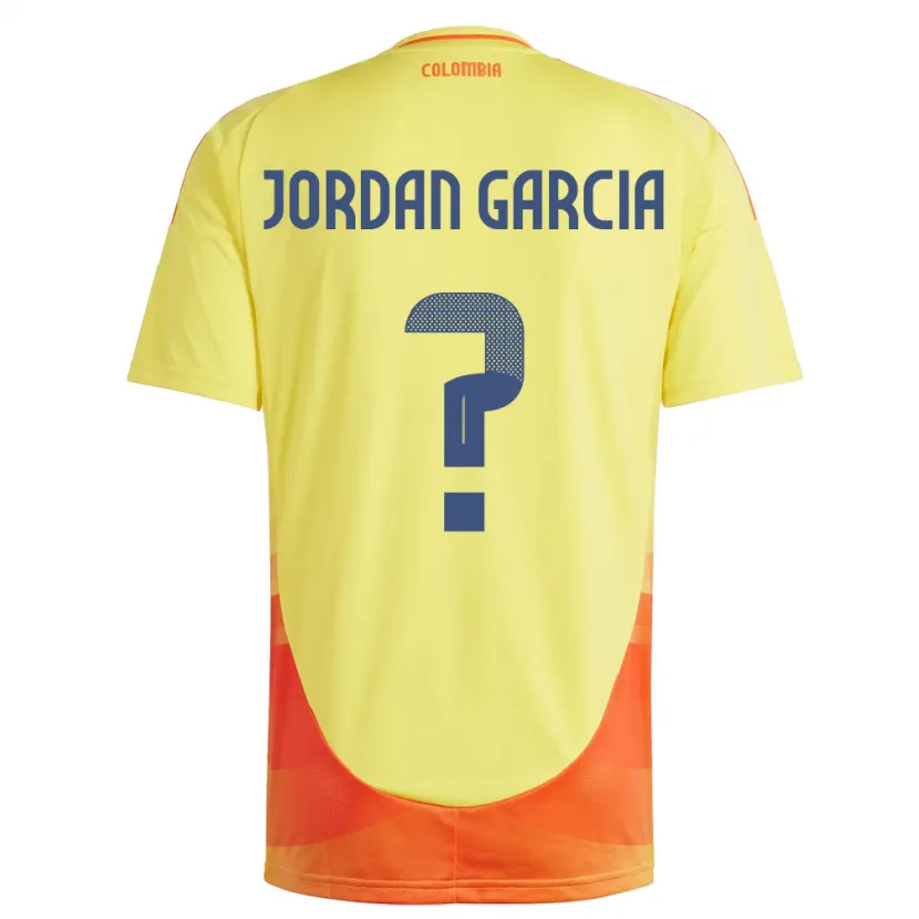Danxen Homme Maillot Colombie Jordan García #0 Jaune Tenues Domicile 24-26 T-Shirt