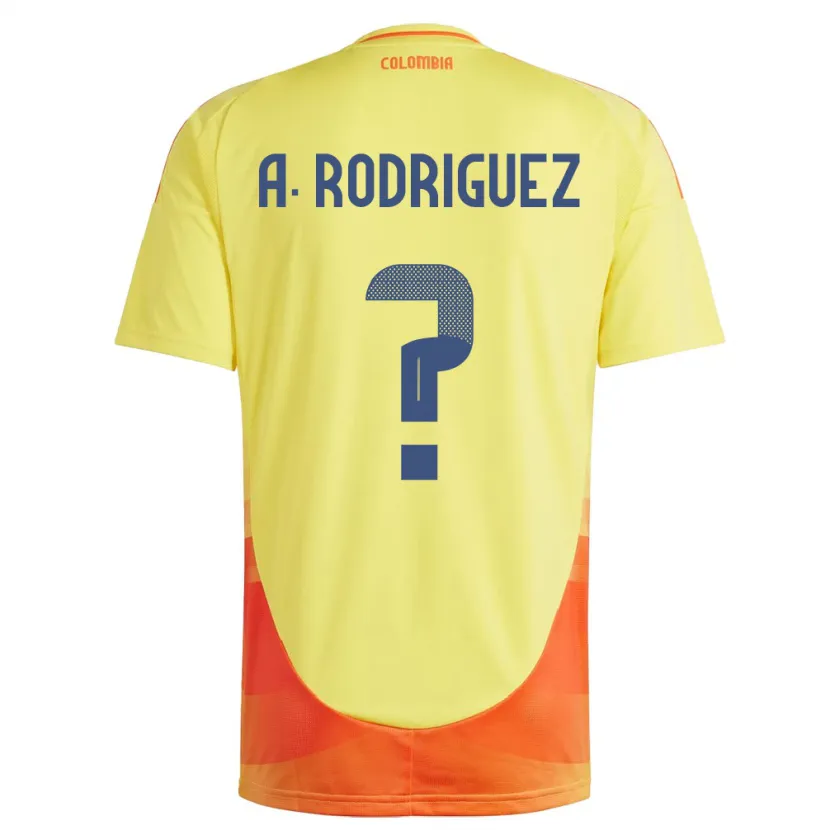 Danxen Homme Maillot Colombie Andrés Rodríguez #0 Jaune Tenues Domicile 24-26 T-Shirt