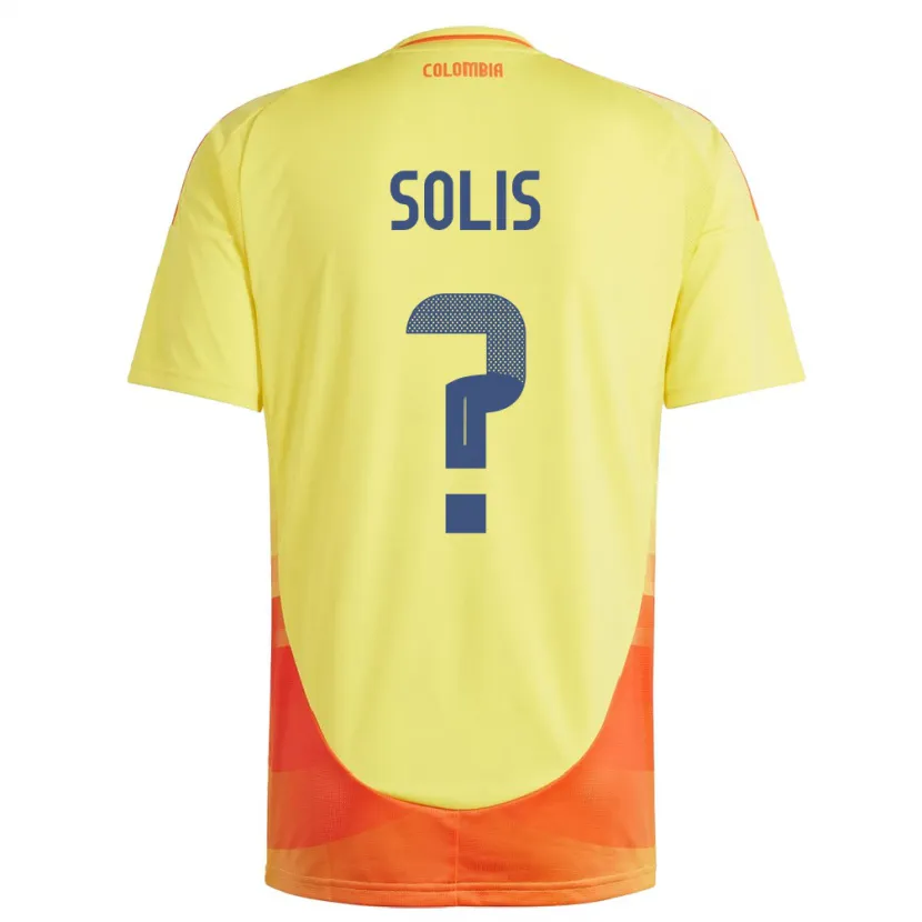 Danxen Homme Maillot Colombie Juan Solís #0 Jaune Tenues Domicile 24-26 T-Shirt