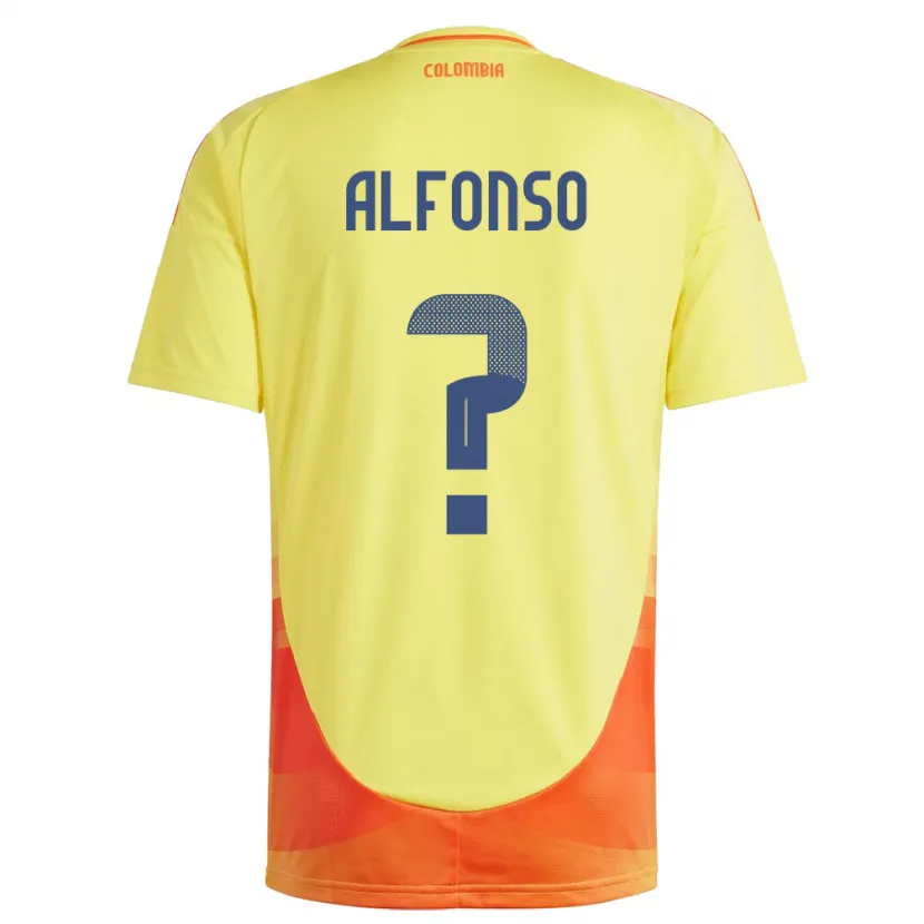 Danxen Homme Maillot Colombie Andrés Alfonso #0 Jaune Tenues Domicile 24-26 T-Shirt