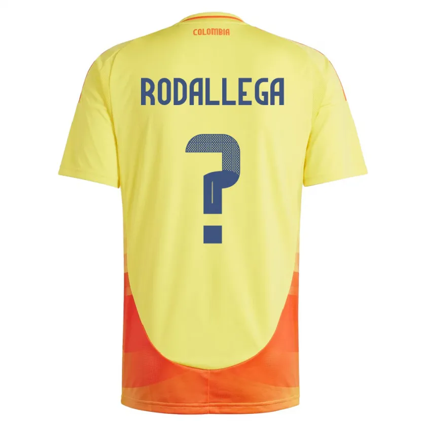 Danxen Homme Maillot Colombie Johan Rodallega #0 Jaune Tenues Domicile 24-26 T-Shirt