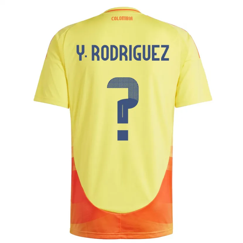 Danxen Homme Maillot Colombie Yefrei Rodríguez #0 Jaune Tenues Domicile 24-26 T-Shirt
