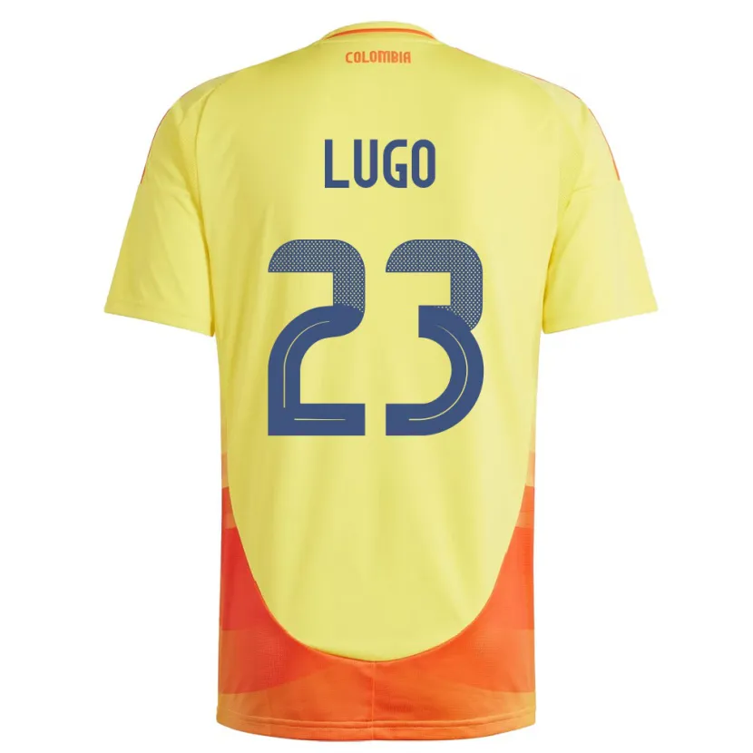 Danxen Homme Maillot Colombie Michelle Lugo #23 Jaune Tenues Domicile 24-26 T-Shirt