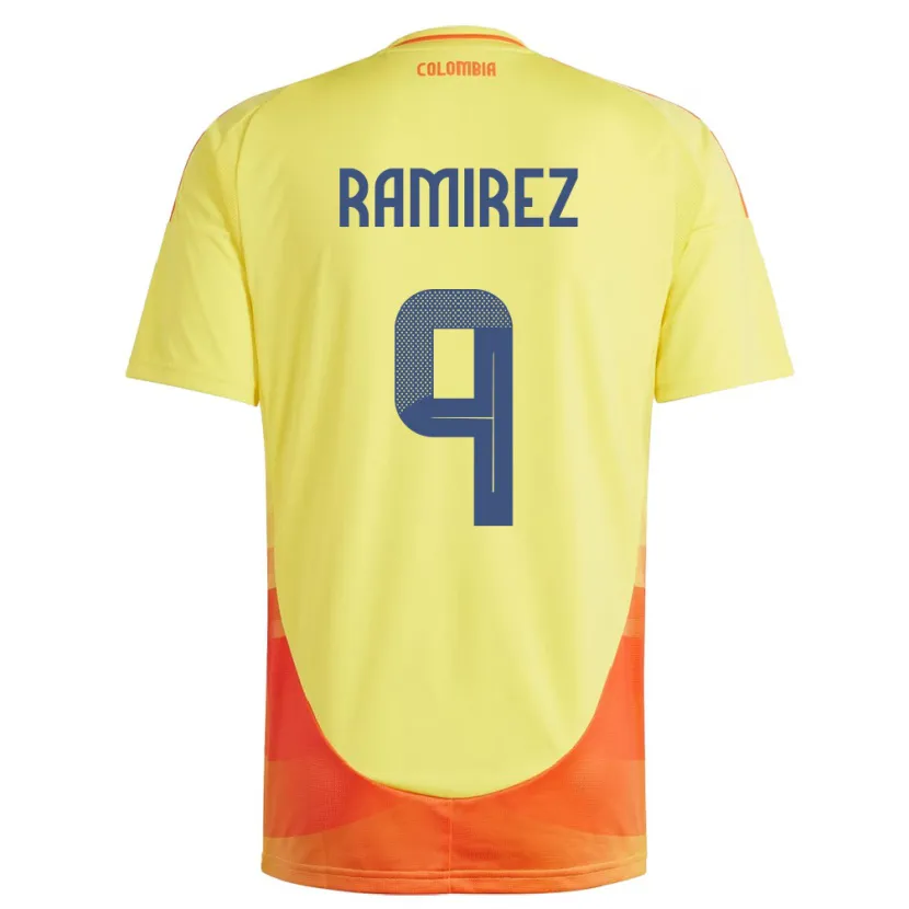 Danxen Homme Maillot Colombie Mayra Ramírez #9 Jaune Tenues Domicile 24-26 T-Shirt