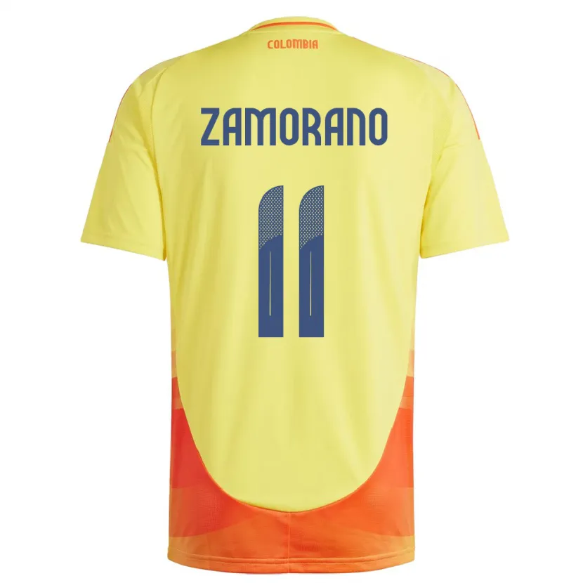 Danxen Homme Maillot Colombie Mariana Zamorano #11 Jaune Tenues Domicile 24-26 T-Shirt