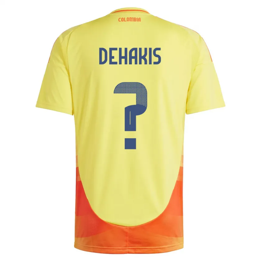 Danxen Homme Maillot Colombie Isabel Dehakis #0 Jaune Tenues Domicile 24-26 T-Shirt