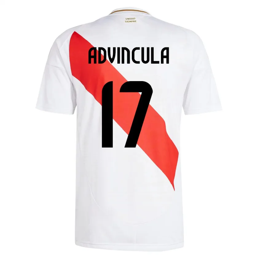 Danxen Homme Maillot Pérou Luis Advíncula #17 Blanc Tenues Domicile 24-26 T-Shirt