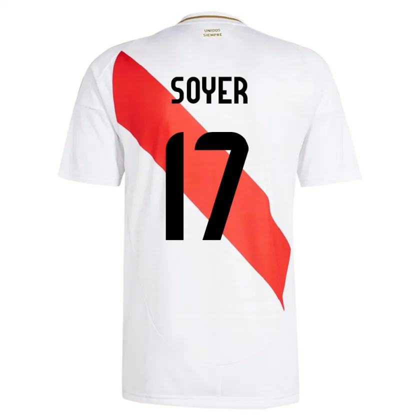 Danxen Homme Maillot Pérou Bassco Soyer #17 Blanc Tenues Domicile 24-26 T-Shirt