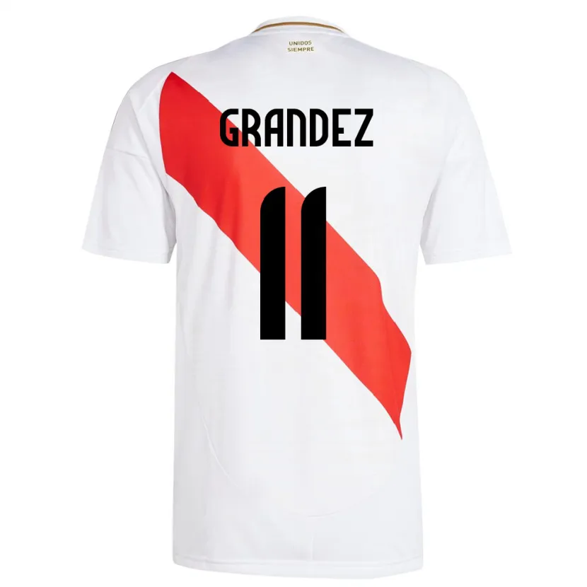 Danxen Homme Maillot Pérou Guillermo Grández #11 Blanc Tenues Domicile 24-26 T-Shirt