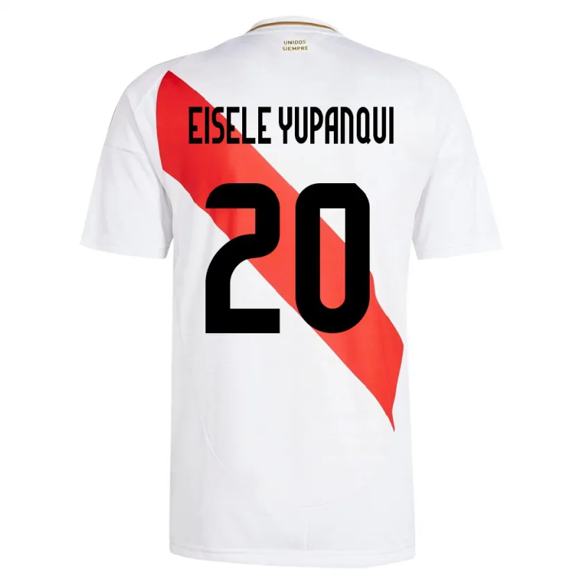 Danxen Homme Maillot Pérou Philipp Eisele Yupanqui #20 Blanc Tenues Domicile 24-26 T-Shirt