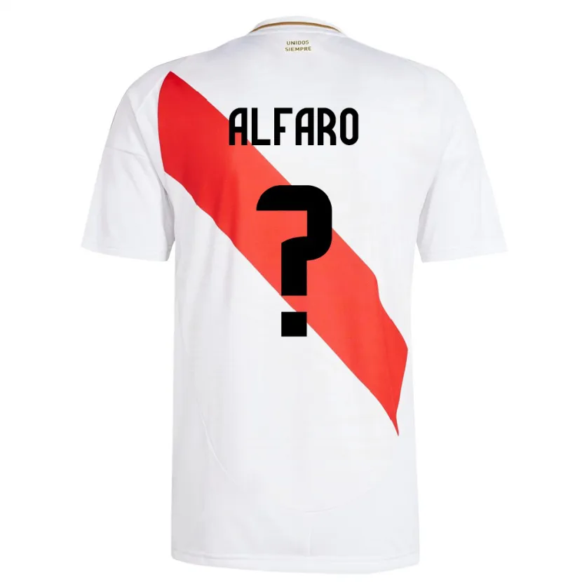 Danxen Homme Maillot Pérou Silvana Alfaro #0 Blanc Tenues Domicile 24-26 T-Shirt