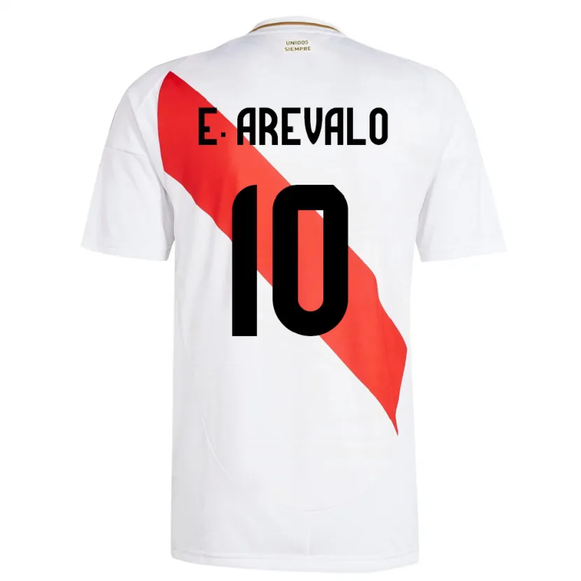 Danxen Homme Maillot Pérou Emily Arévalo #10 Blanc Tenues Domicile 24-26 T-Shirt