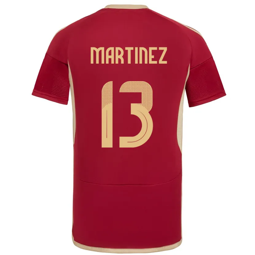 Danxen Homme Maillot Venezuela José Martínez #13 Bourgogne Tenues Domicile 24-26 T-Shirt